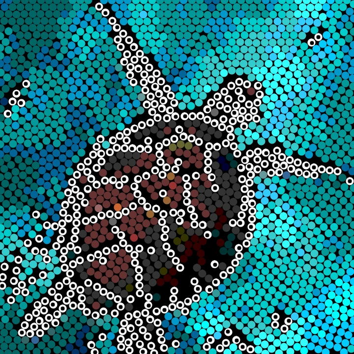 Mal et billede i aboriginal- stil prikker eksempel i PictorX
