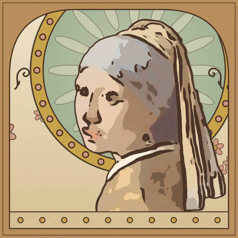 Art Nouveau photo filter example in PictorX