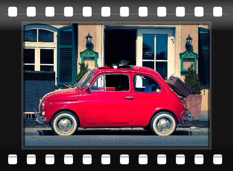 Film strip frame photo effect preview