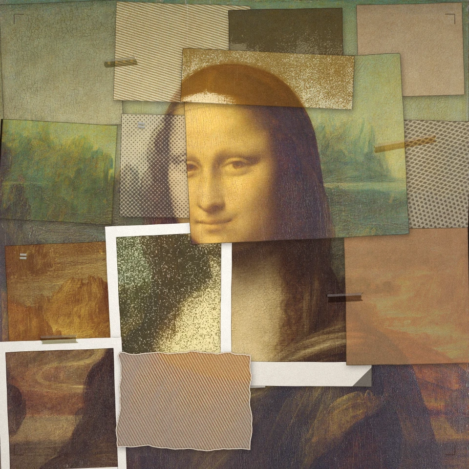Mixed-media print textures: halftone, threshold, and dotscreen