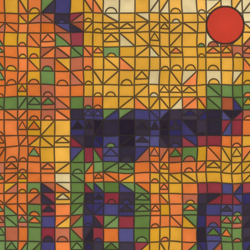 Paul Klee photo filter - magic squares, castles and lines example in PictorX