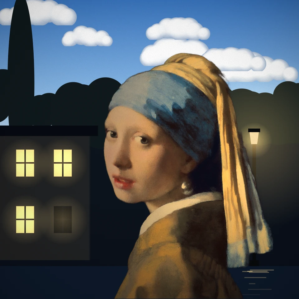 René Magritte photo filter example in PictorX