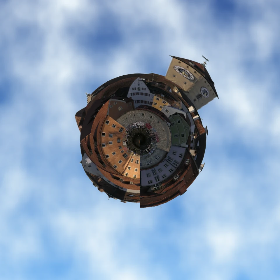 Maak van een foto een miniplaneet-voorbeeld in PictorX