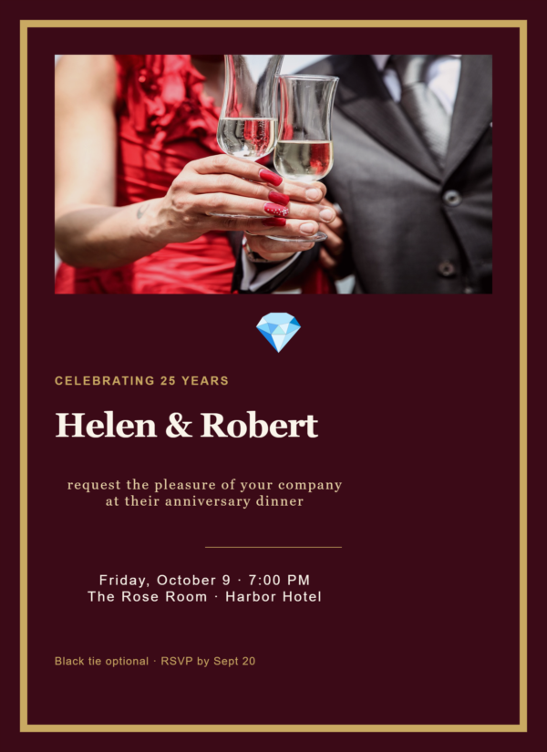 PictorX template - Anniversary Invitation