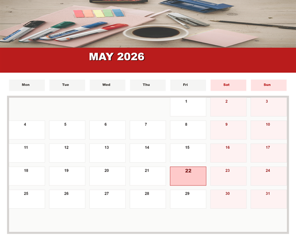 Calendar Template photo editor template