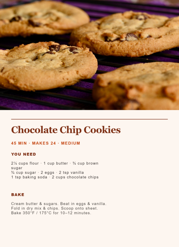 PictorX template - Cookie Recipe