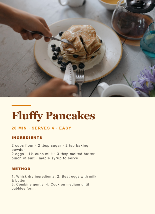 PictorX template - Pancake Recipe
