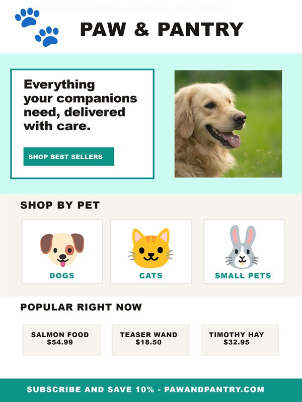 Pet Supplies Shop photo editor template