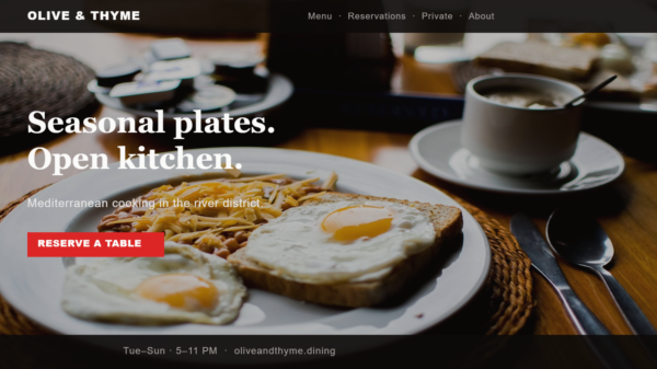 PictorX template - Restaurant Mobile Website