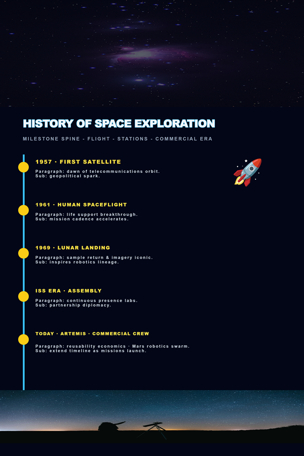 Space Exploration History photo editor template