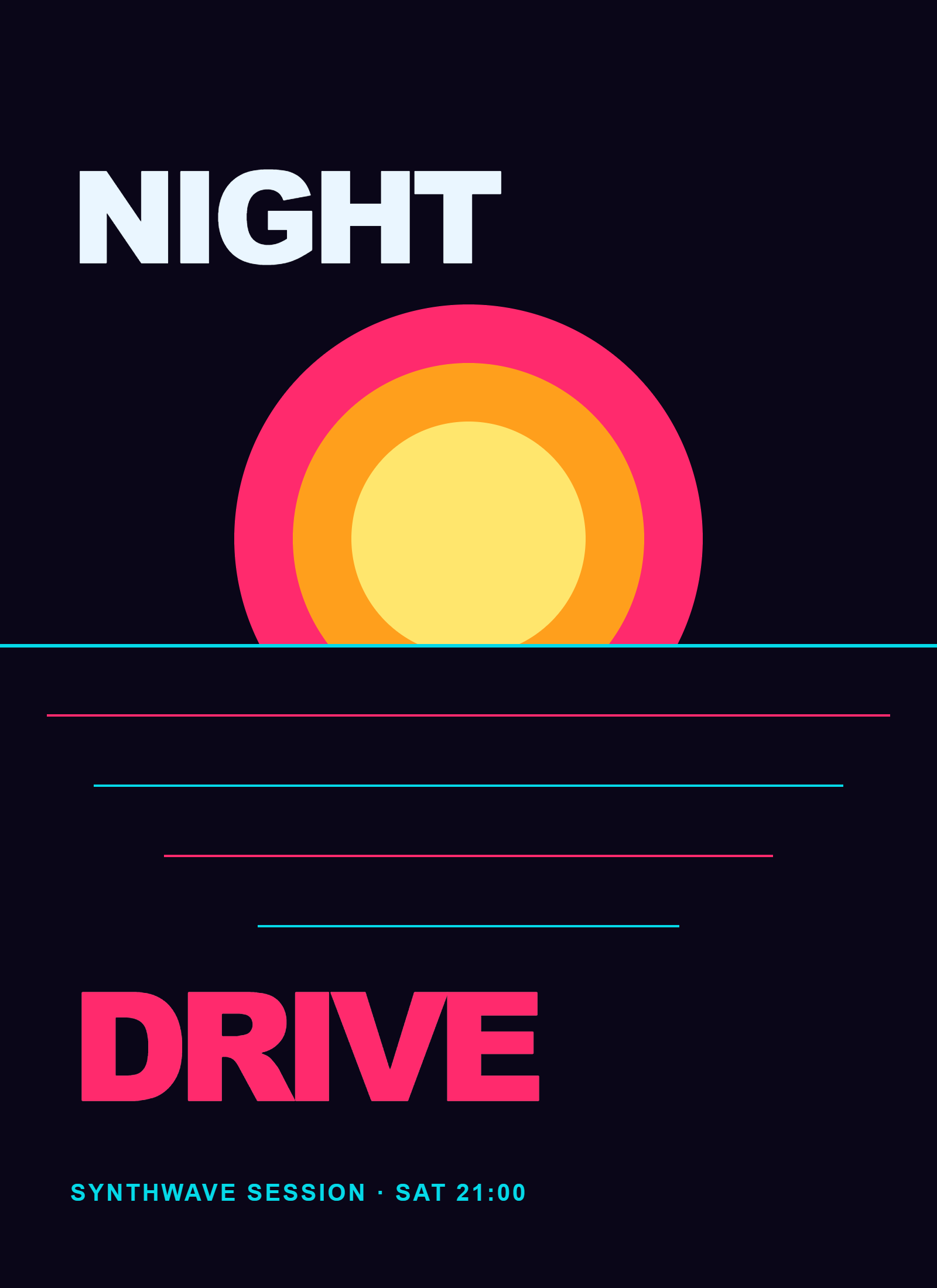 PictorX template - Synthwave Poster