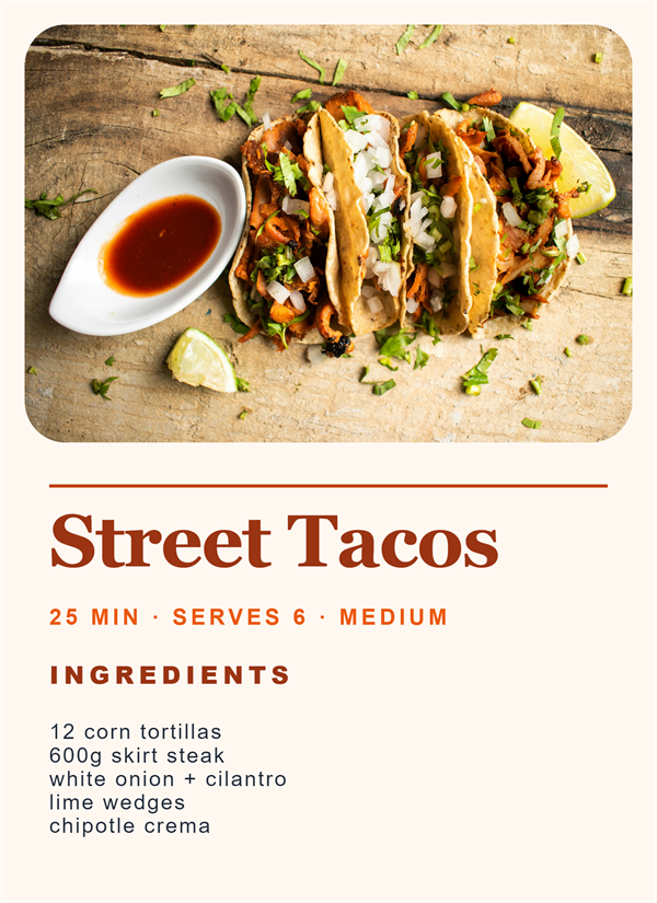 Taco Recipe Card photo editor template