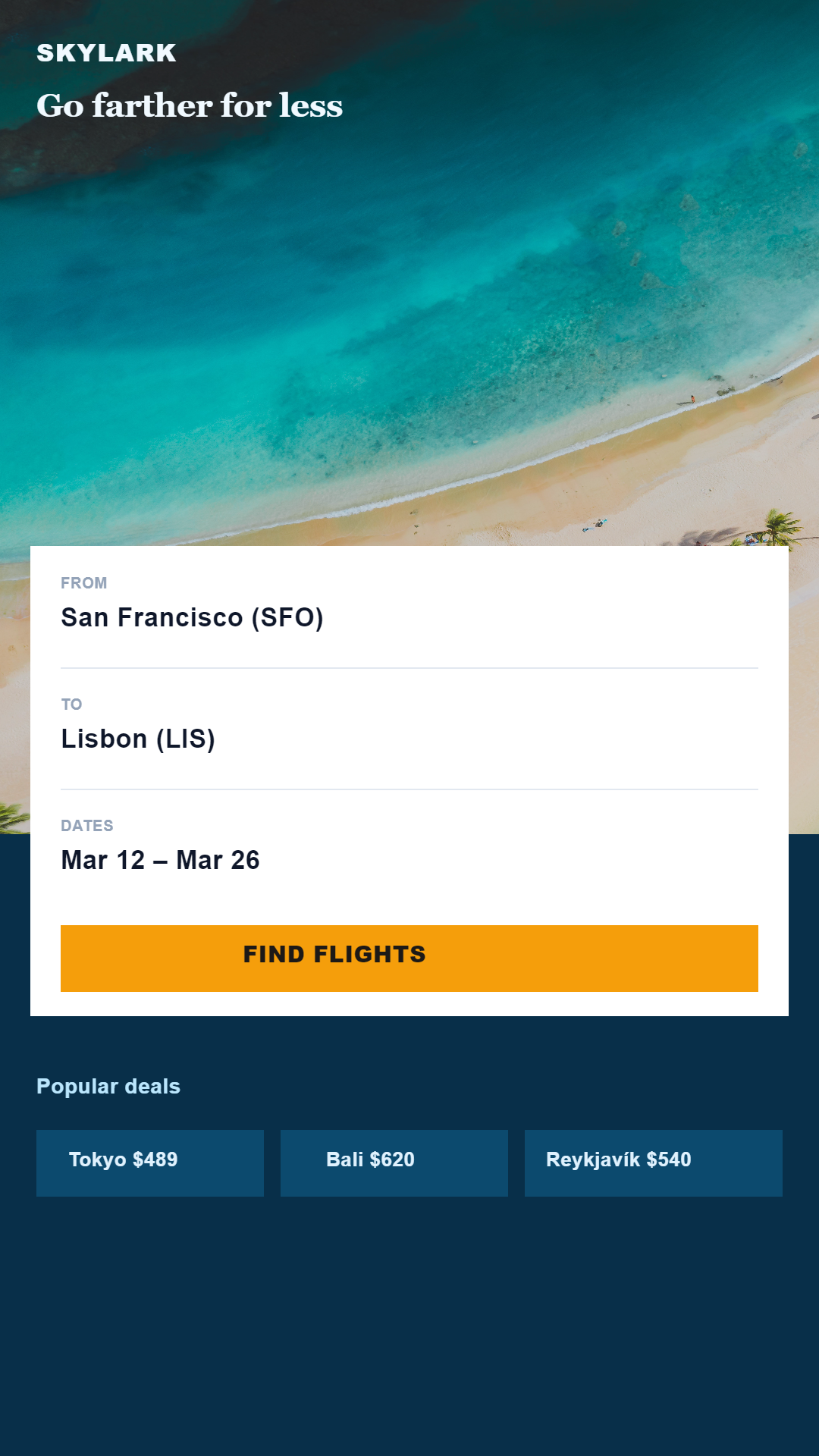 PictorX template - Travel Booking Mobile Website