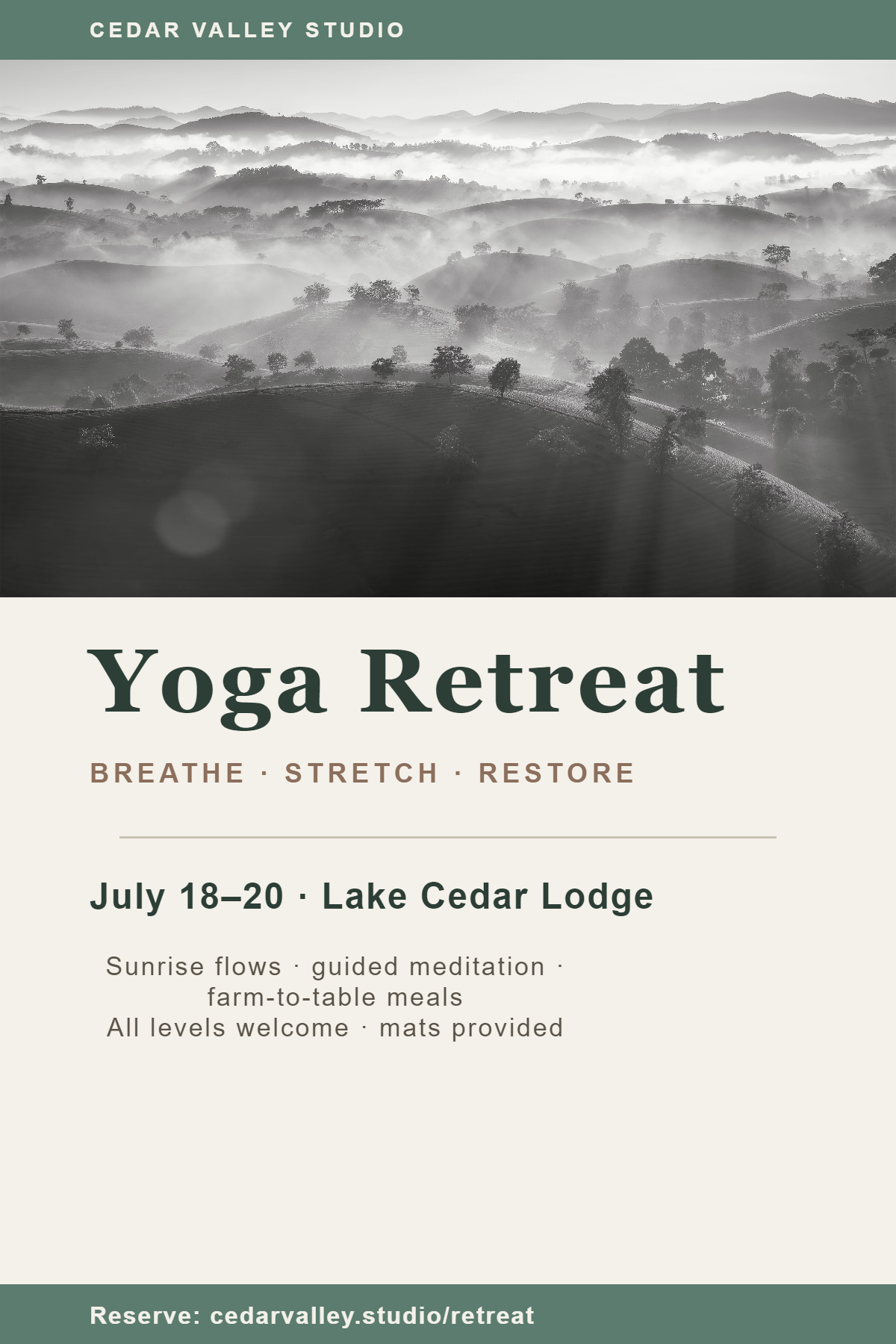 PictorX template - Yoga Retreat Flyer